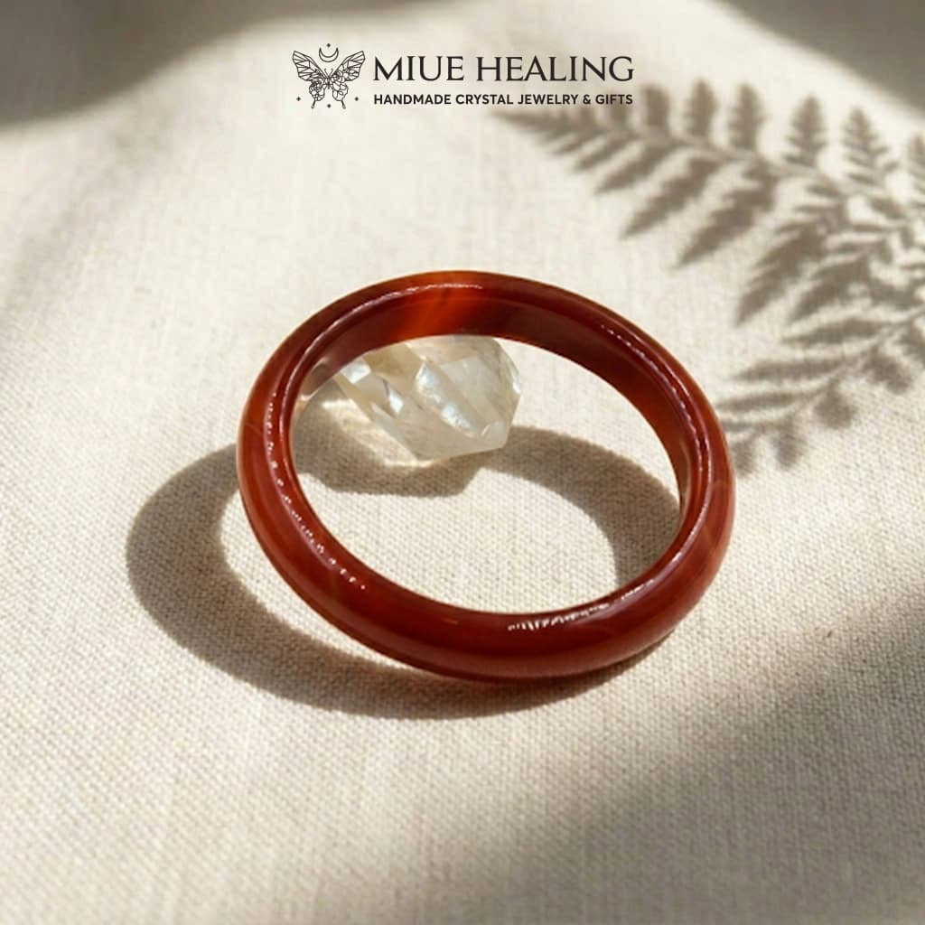 Vòng bản nguyên khối Carnelian - Miue.healing