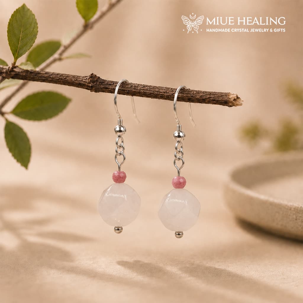 Bông Tai Thép Y Tế Đá Tự Nhiên - Miue.healing