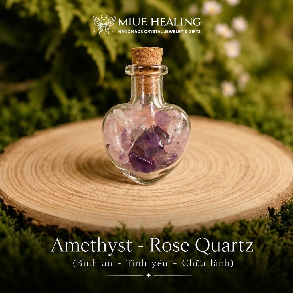 Lọ Tinh Thể Đá Tự Nhiên Khơi Thông Dòng Chảy Năng Lượng - Miue.healing